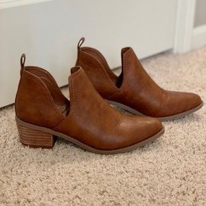 AE Cognac Ankle Booties